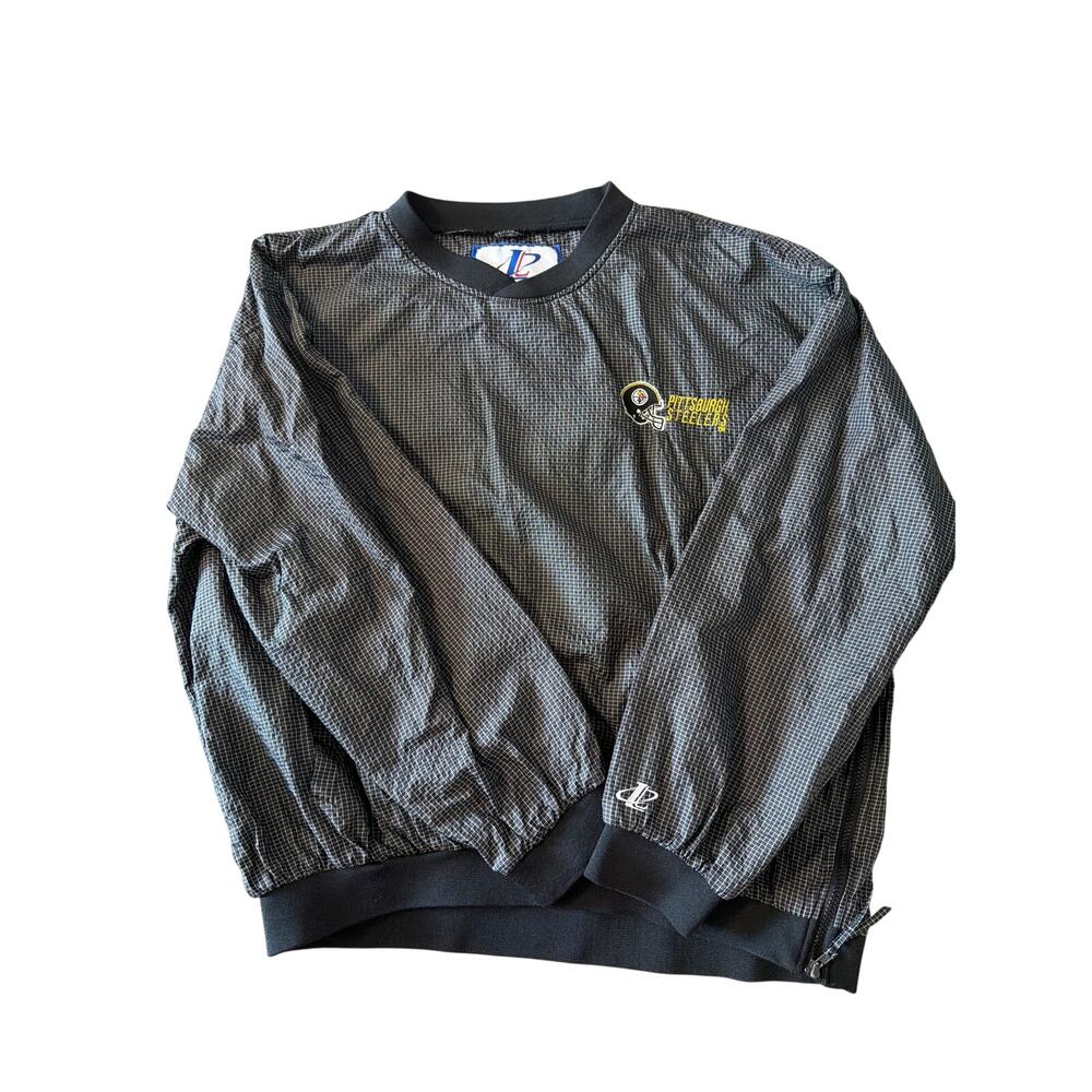 Vintage 90’s Logo Athletic Pittsburgh Steelers grid windbreaker pullover